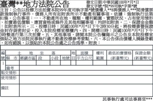 司法院法拍屋拍賣公告登報 報紙徵人徵才求職廣告刊登 全國地方法院公告登報