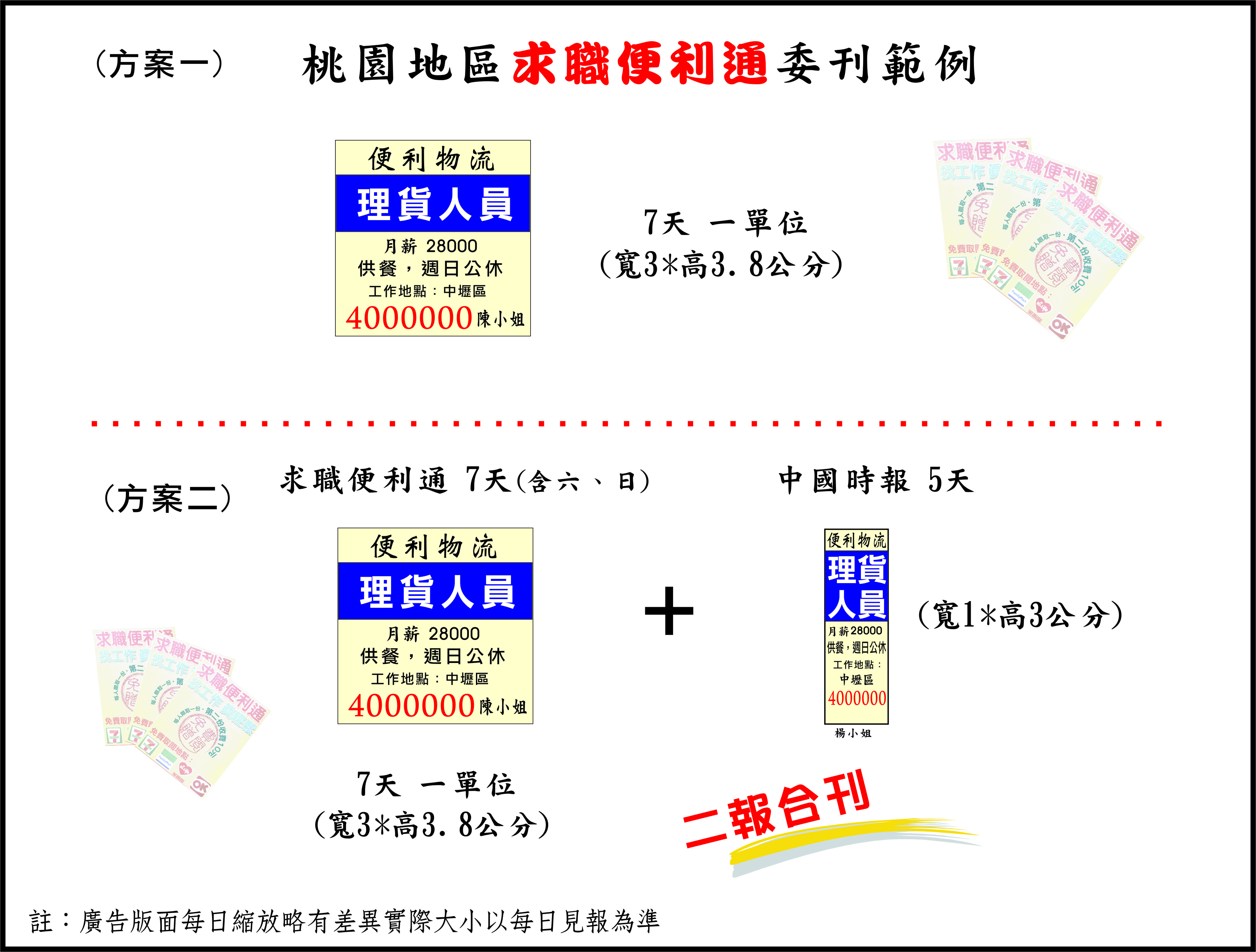 桃園求職便利通中國時報廣告刊登